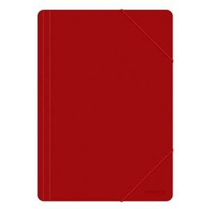 Spisové desky s gumou PP A4 3 klopy - červená