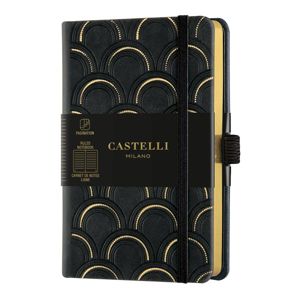 Castelli Zápisník linkovaný, 9 × 14 cm, C&G Art Deco Gold