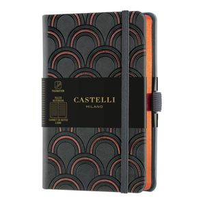 Castelli Zápisník linkovaný, 9 × 14 cm, C&G Art Deco Copper
