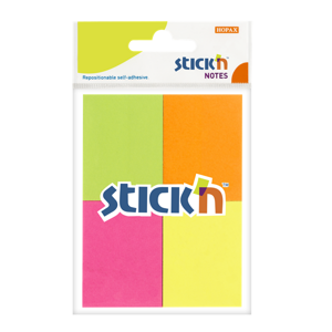 Samolepicí bločky Stick'n 38 × 51 mm, 4 × 50 lístků, neonové barvy