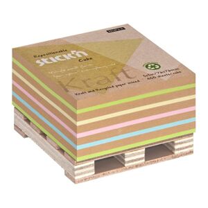 Samolepicí bloček Stick'n Kraft 76 × 76 mm, 400 lístků, mix barev, na paletce
