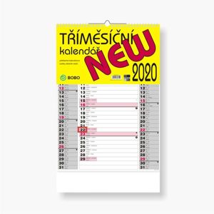 BOBO Kalendář nástěnný 2020 tříměsíční New