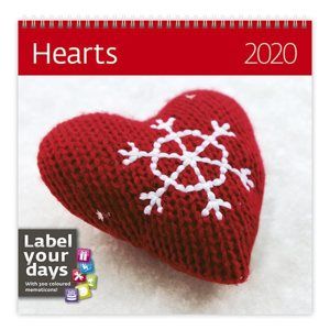 Kalendář nástěnný 2020 Label your days - Hearts