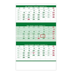 Kalendář nástěnný 2021 - Tříměsíční zelený
