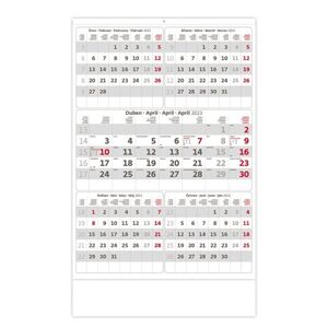 Kalendář nástěnný 2023 - Pětiměsíční šedý