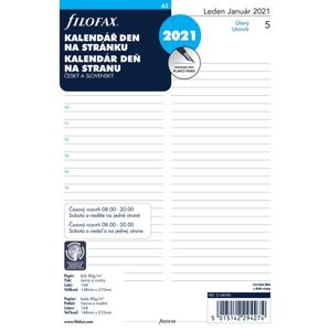 Filofax Náplň 2021 pro diář A5 denní česká