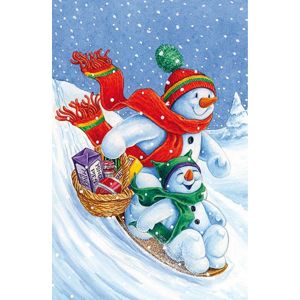 Stil Vánoční sáček s křížovým dnem 24,5×38 cm - Sněhuláci s dárky
