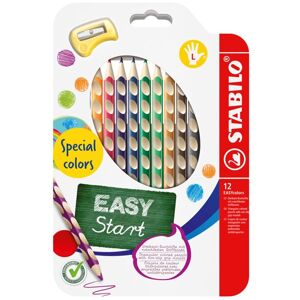 STABILO EASYcolors L Pastelky pro leváky - sada 12 speciálních barev s ořezávátkem