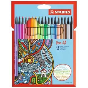 STABILO Pen 68 Vláknový fix - sada 18 barev