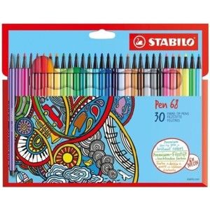 STABILO Pen 68 Vláknový fix - sada 30 barev