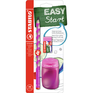 STABILO EASYgraph školní set P pro praváky - růžová (tužka HB, ořezávátko, pryž)