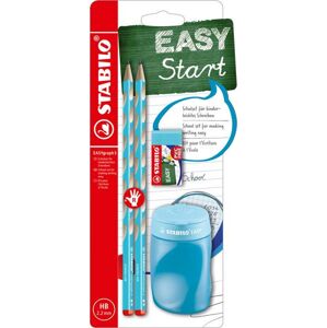 STABILO EASYgraph Slim školní set P pro praváky - modrá (2×tužka HB, ořezávátko, pryž)