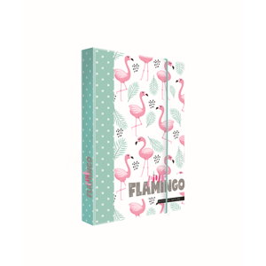 Desky na sešity s boxem A5 - Romantic Nature Flamingo