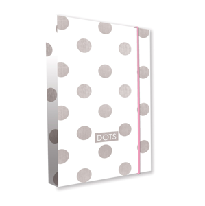 Desky na sešity s boxem A4 - Romantic Nature Dots 2 (bílošedé)