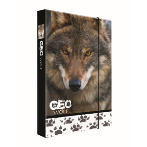 Desky na sešity s boxem A4 Jumbo - GEO WILD vlk 2