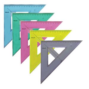 Trojúhelník s ryskou Pelikan 16 cm plastový - mix barev