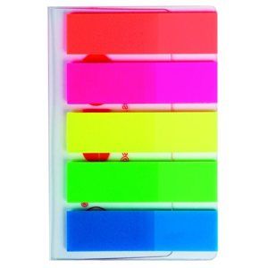 Kores Neonové záložky Index Strips 45 x 12 mm - 5 barev