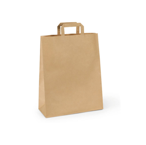 Papírová taška s plochým uchem 32 × 12 × 41 cm, 80 g - hnědá