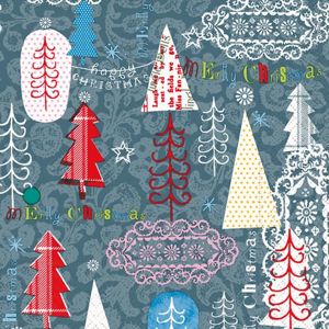 Vánoční ubrousky 33 x 33 cm, 20 ks - Zábavná grafika (stromky)