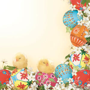 Stil Ubrousky 33 x 33 Velikonoce - Velikonoční vajíčka s kuřátky