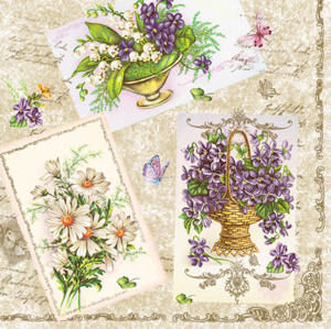 Stil Ubrousky 33 x 33 dekorativní - Jarní květiny