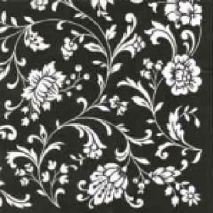 Stil Ubrousky 33 x 33 dekorativní - Kytky černobílé