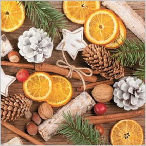 Stil Ubrousky 33 x 33 Vánoce - Přírodní s pomeranči