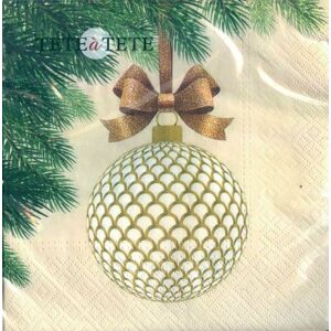 Stil Ubrousky 33 x 33 Vánoce - zavěšená vánoční koule zlatá