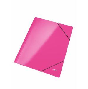 Leitz Spisové desky WOW s gumou - růžové