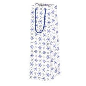 Vánoční dárková taška 10,5 × 36 × 10 cm - Modré krystalky