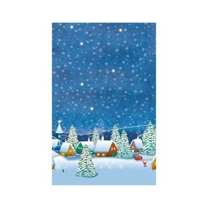 Vánoční ubrus 80 x 80 cm, papírový - Zimní vesnice