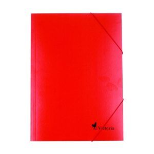 Victoria Spisové desky s gumou A4 karton - červené