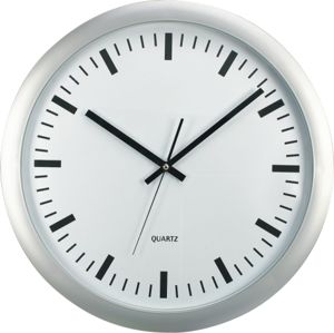 Nástěnné analogové hodiny XL 45,5 cm - stříbrná
