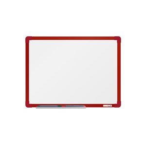 BoardOK Bílá magnetická tabule s emailovým povrchem 60 × 45 cm, červený rám