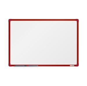 BoardOK Bílá magnetická tabule s emailovým povrchem 60 × 90 cm, červený rám