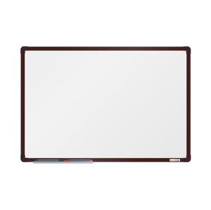 BoardOK Bílá magnetická tabule s emailovým povrchem 60 × 90 cm, hnědý rám
