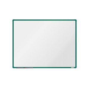 BoardOK Bílá magnetická tabule s emailovým povrchem 120 × 90 cm, zelený rám