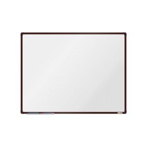 BoardOK Bílá magnetická tabule s emailovým povrchem 120 × 90 cm, hnědý rám