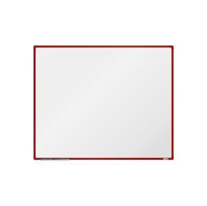 BoardOK Bílá magnetická tabule s emailovým povrchem 150 × 120 cm, červený rám