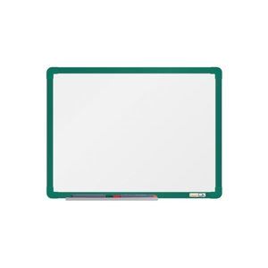 boardOK Bílá magnetická tabule s keramickým povrchem 60 × 45 cm, zelený rám