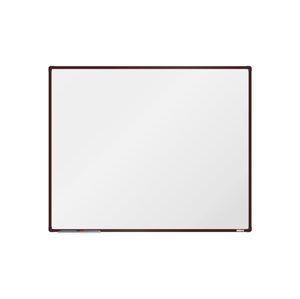 boardOK Bílá magnetická tabule s keramickým povrchem 150 × 120 cm, hnědý rám