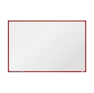 boardOK Bílá magnetická tabule s keramickým povrchem 180 × 120 cm, červený rám