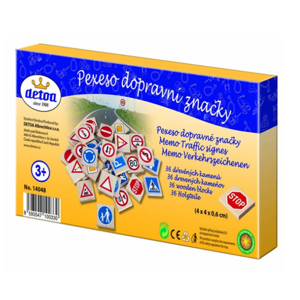 Pexeso - Dopravní značky - dřevěné 36 dílků