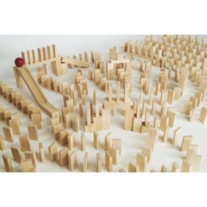 Dřevěné domino v tubě - natural - 830 ks