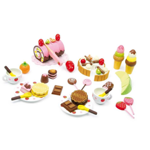 Dřevěné hračky pro holky potraviny - Box dřevěné sladkosti