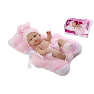 Panenka miminko vonící 33cm růžové pevné tělo v krabici