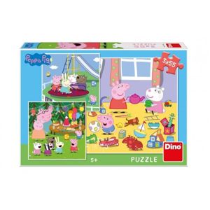 Puzzle Peppa Pig na prázdninách 3 x 55 dílků