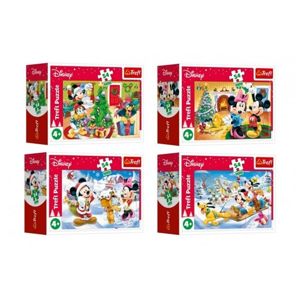 Minipuzzle Vánoce s Mickeym 54 dílků, mix 4 druhů