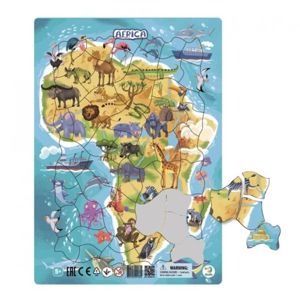 Puzzle rámové - zvířata Afriky, 53 dílků
