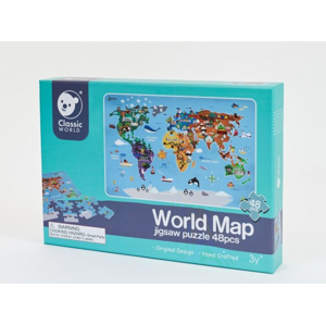 Puzzle mapa Světa 48 dílků